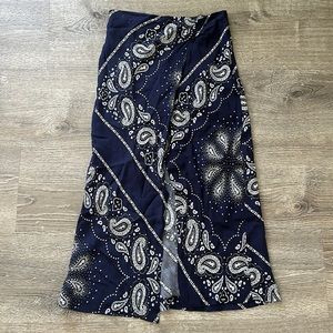 Zara Paisley Bandanna Silk Skirt